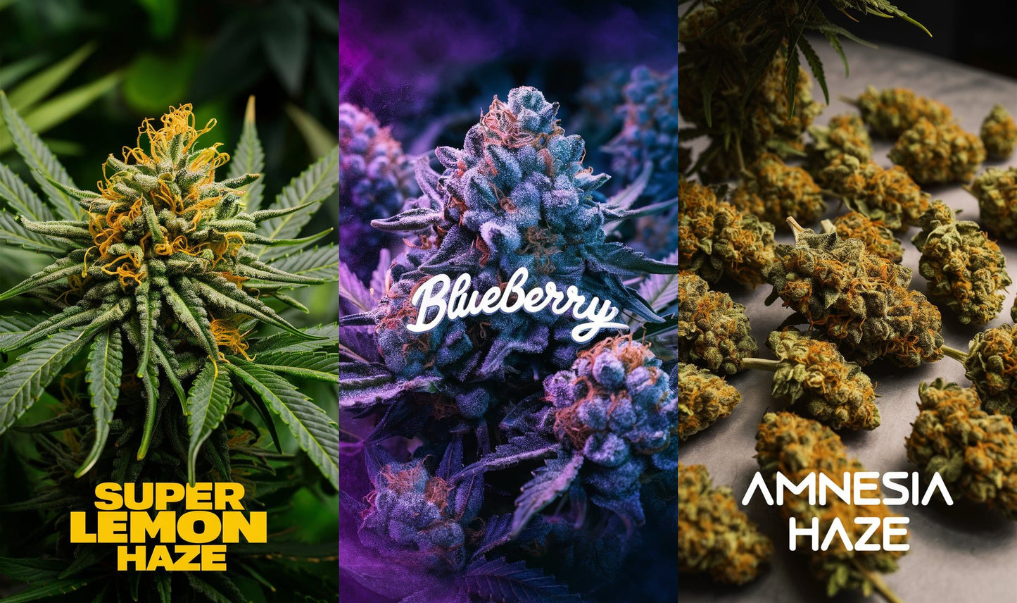 Cannabis Blüten Super lemon Haze, Blueberry und Amnesia Haze kaufen bei Rauch-Planet.de