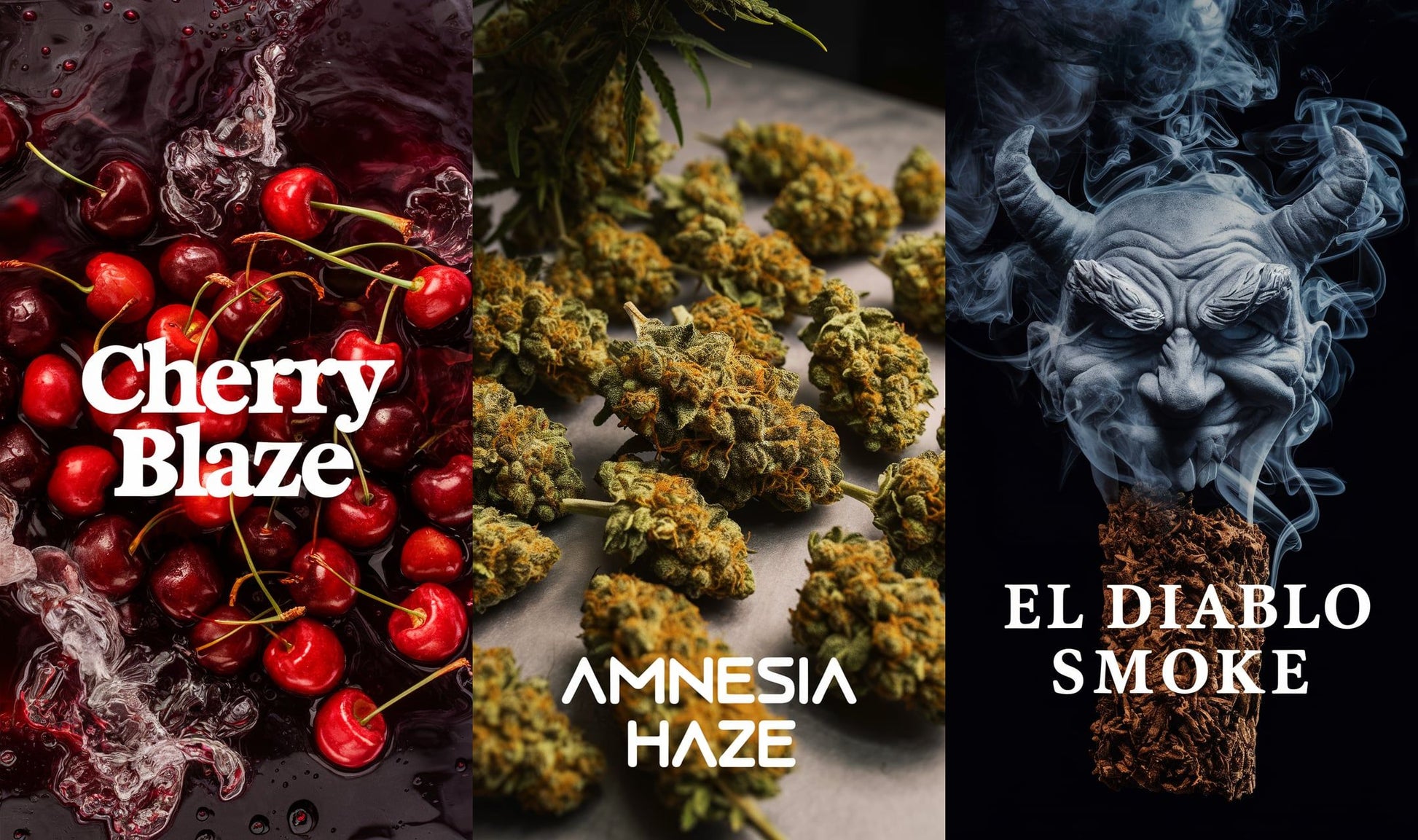 Cherry Blaze Räuchermischung + Amnesia Haze + El Diablo Smoke