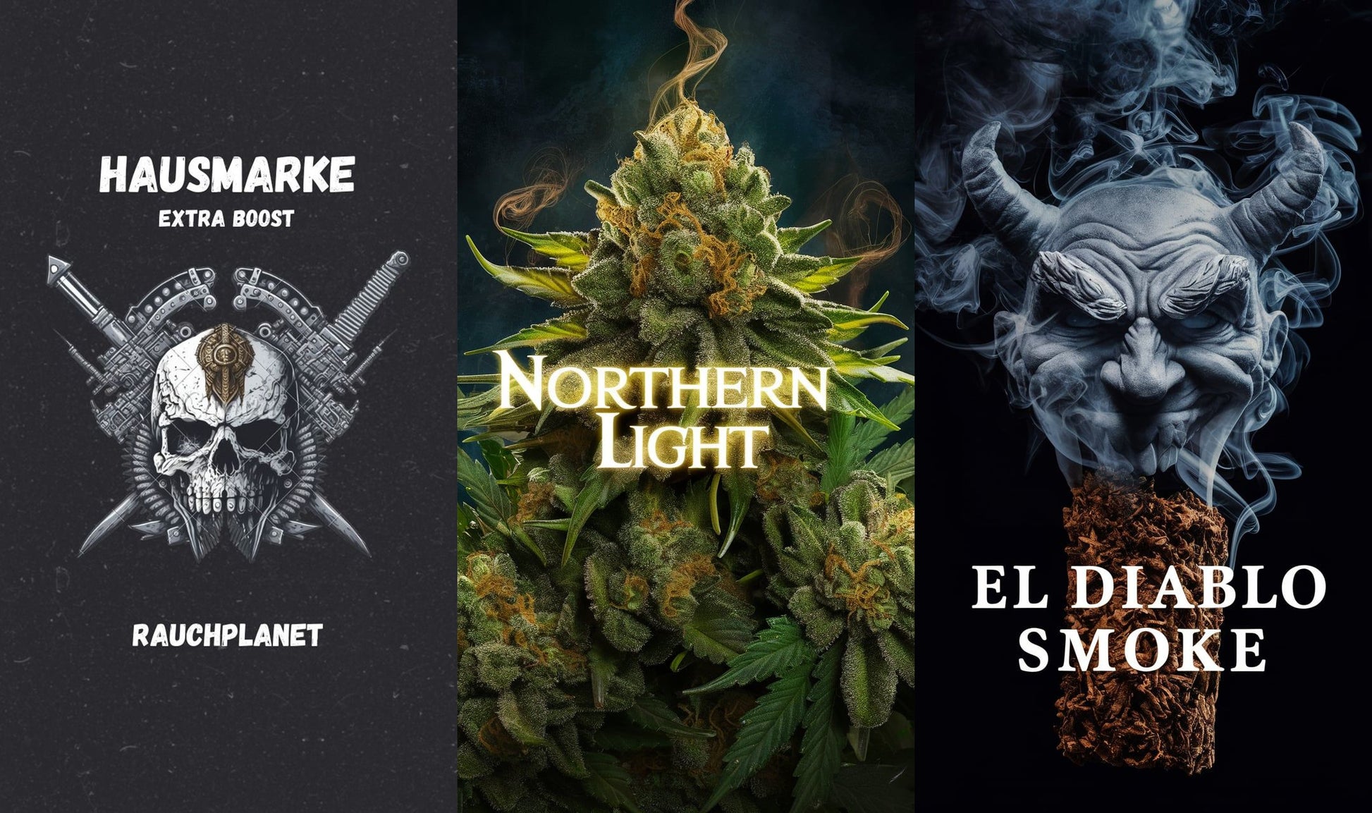 Hausmarke Extra Boost Räuchermischung + Northern Light + El Diablo Smoke