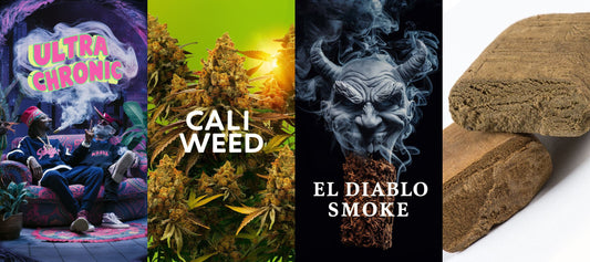 Ultra Chronic Räuchermischung + Cali Weed + El Diablo Smoke + Haschisch 25%